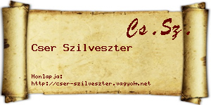 Cser Szilveszter névjegykártya