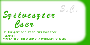 szilveszter cser business card